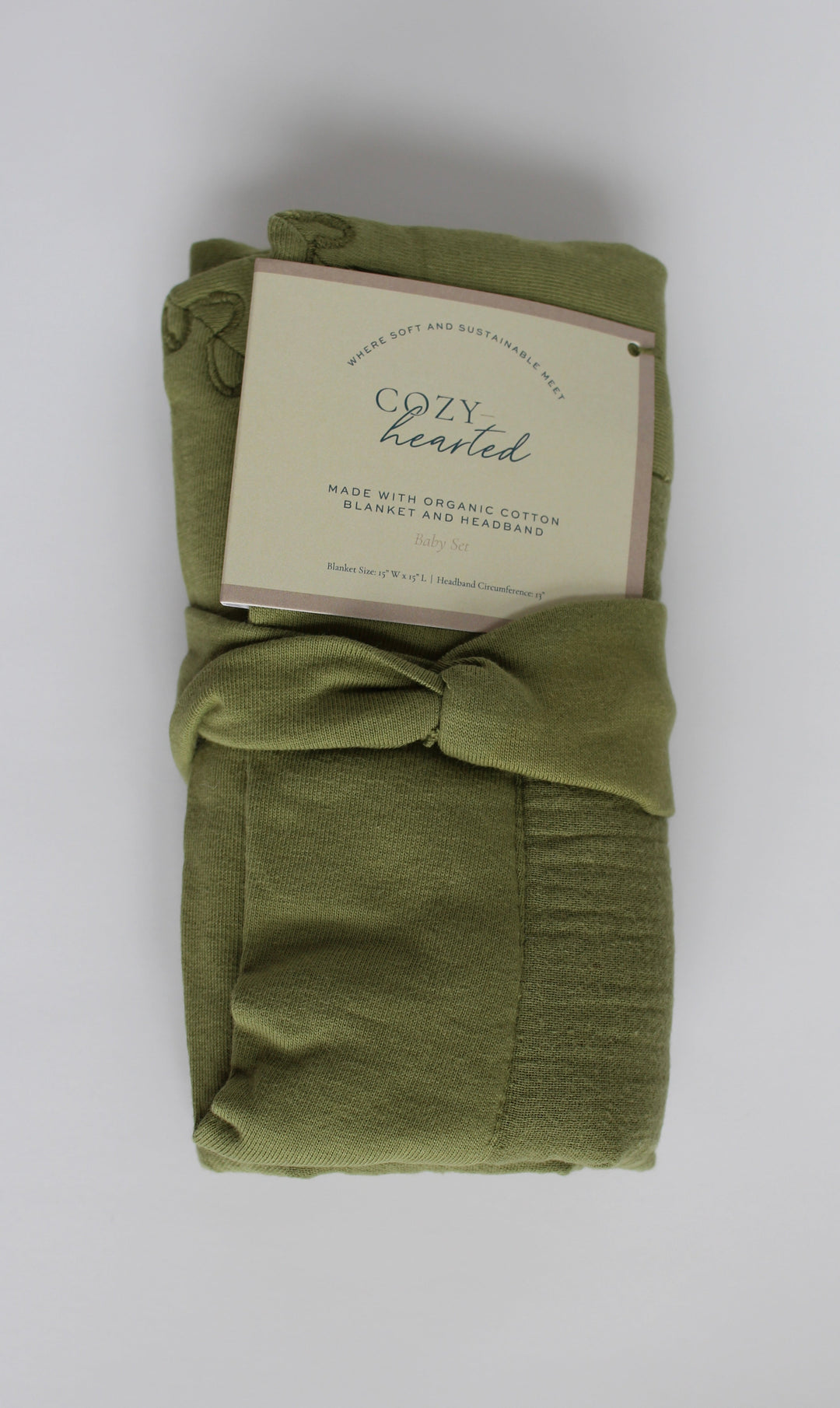 The Mini Cozy Lovey – Organic Baby Security Blanket Set - Green