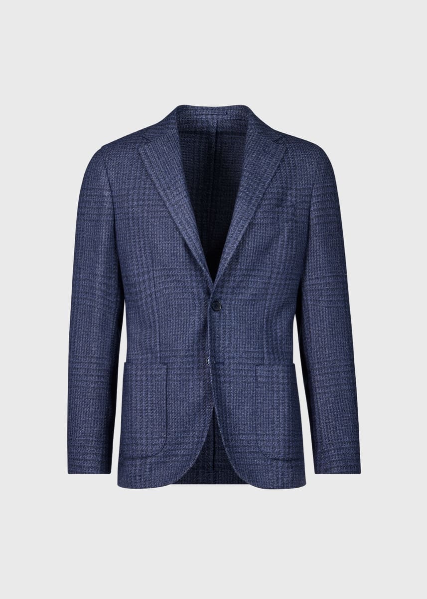 Plaid Garment Dyed Jacket - Blue