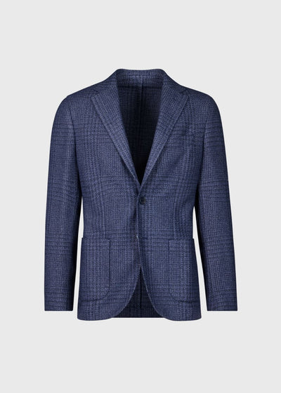 Plaid Garment Dyed Jacket - Blue