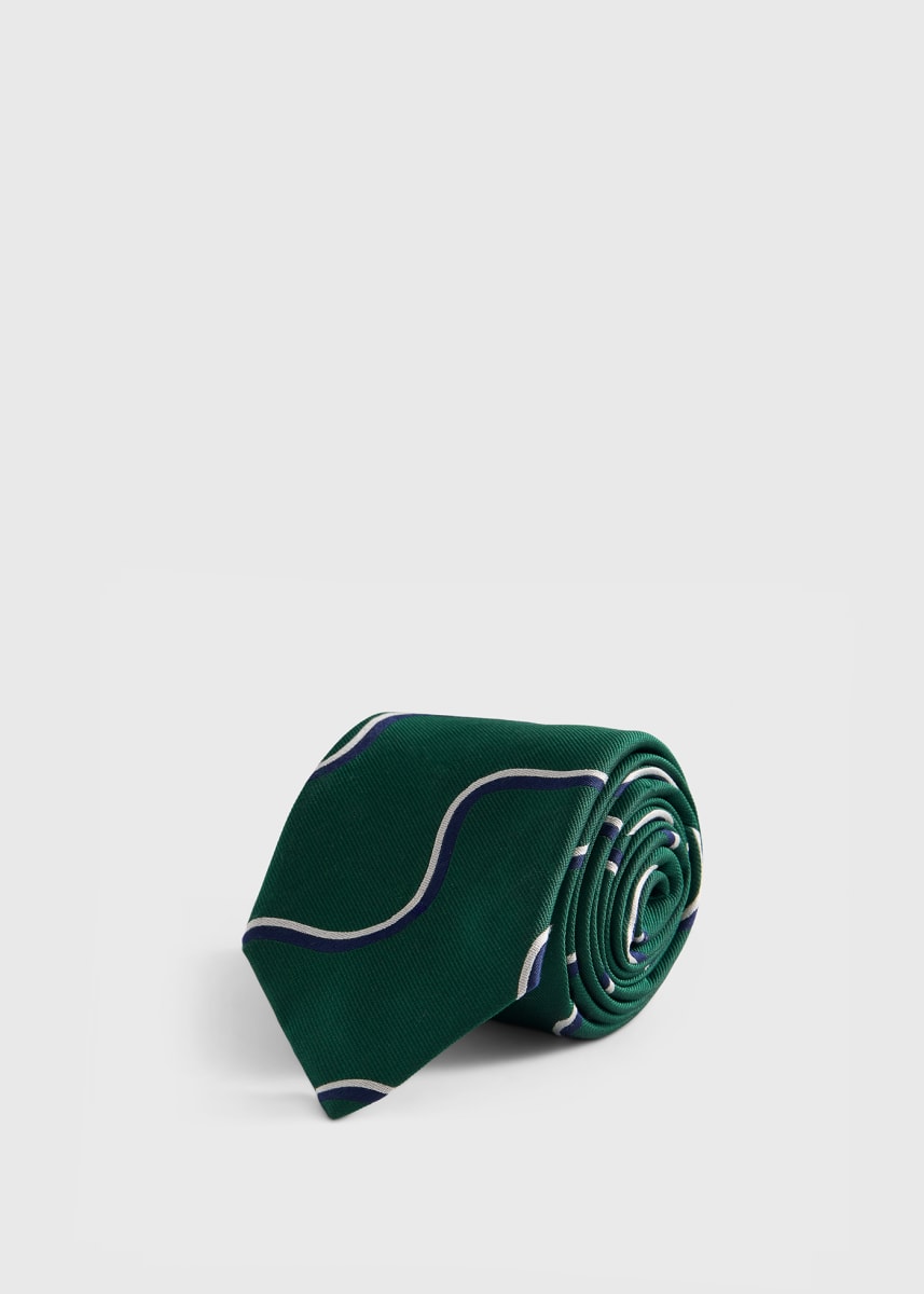 3 Tone Wave Deco Woven - Green