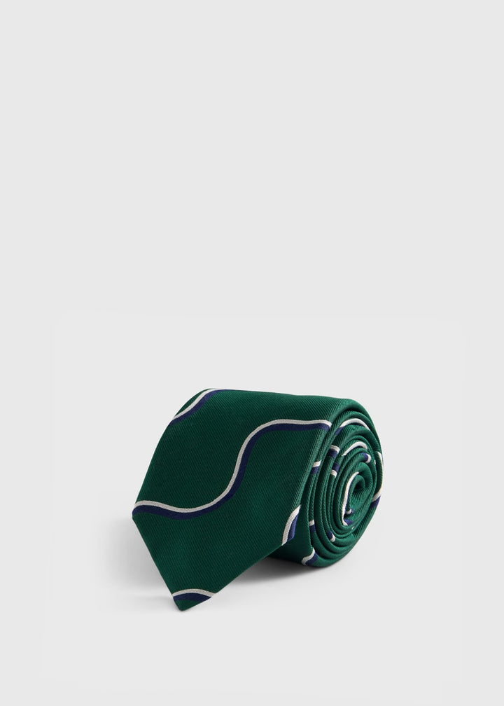 3 Tone Wave Deco Woven - Green