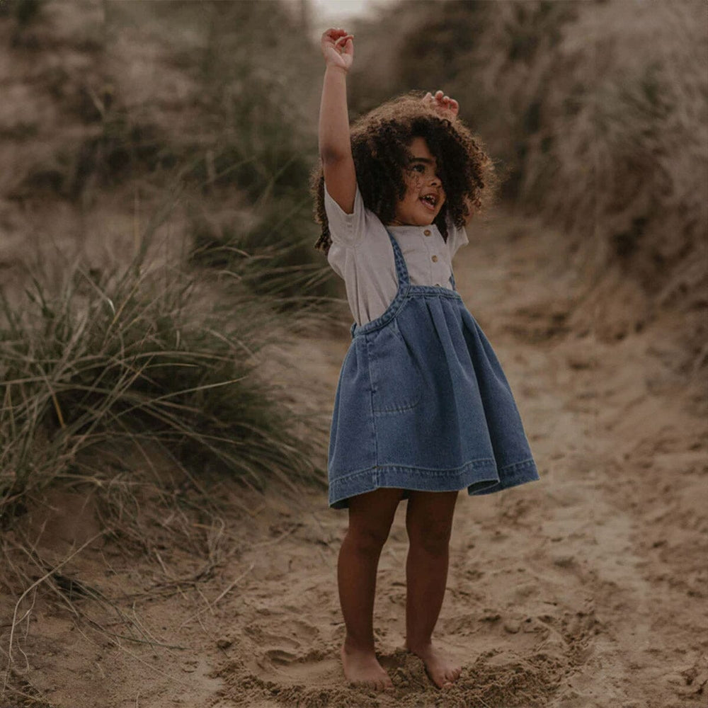 The Oversized Denim Pinafore - Light Denim Dresses + Skirts The Simple Folk 