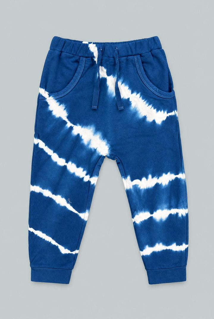 Kids French Terry Harem Pant - Cloud Navy Tie Dye