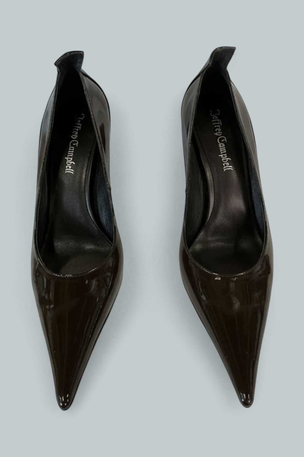 Freak-Out Leather Pumps - Coffee Patent