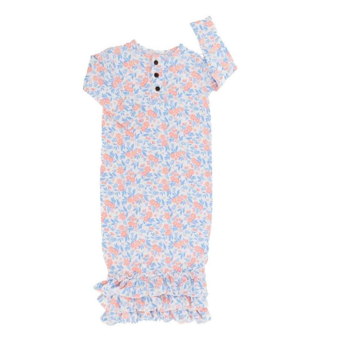 Ruffle Gown - Vintage Flower Pink