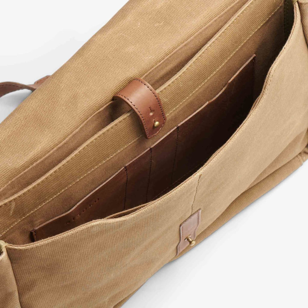 Loreto Messenger Bag Waxed Canvas - Olive - FINAL SALE