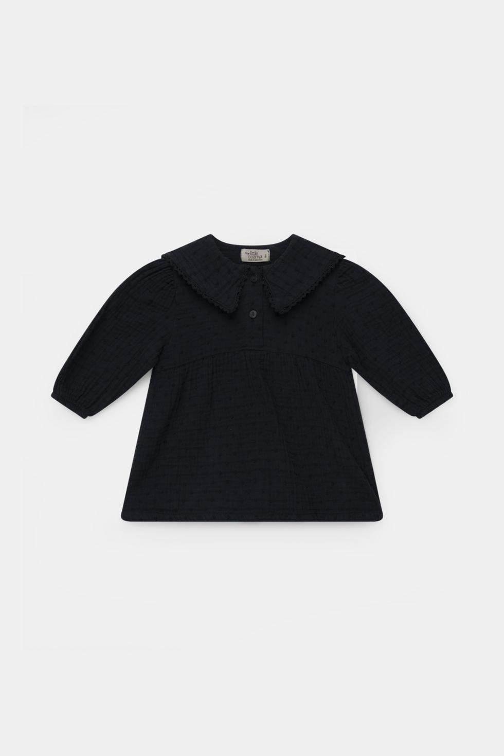 Organic gauze baby dress - Dark grey