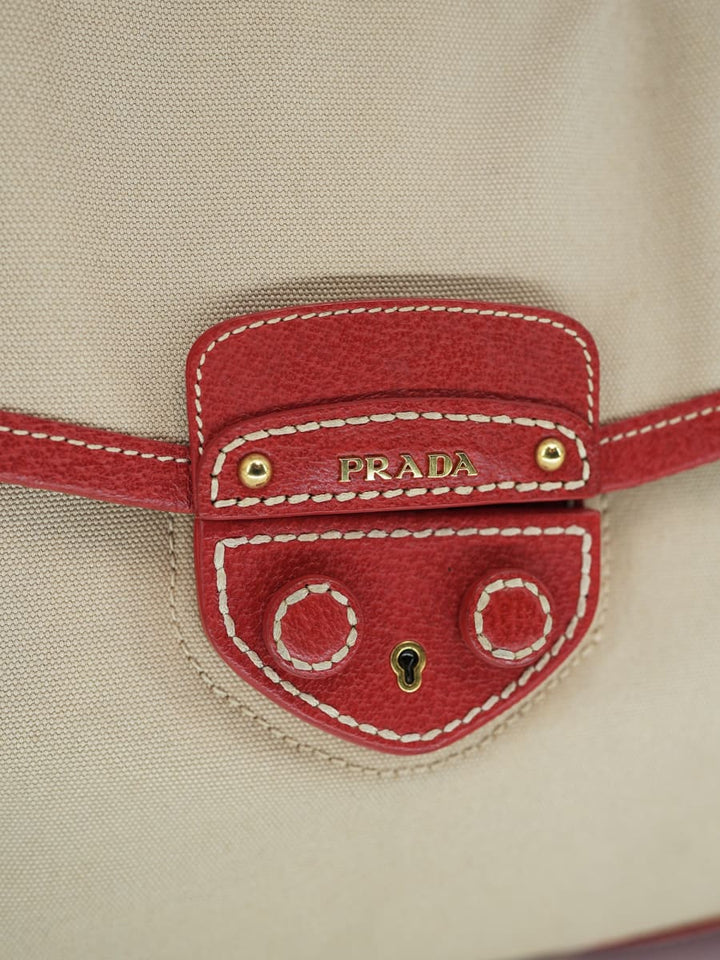 Pre-Owned Prada Canvass Cinghiale with Trimmed Canapa Handles