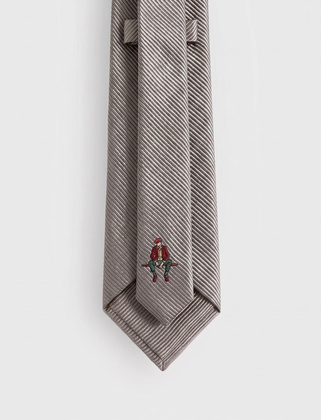 Solid Mogador Silk & Cotton Tie - Silver