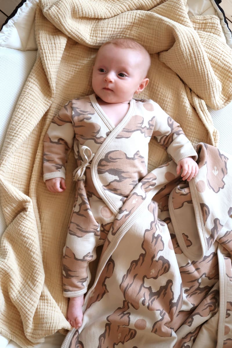 Organic Pima cotton baby blanket - Pink Clouds