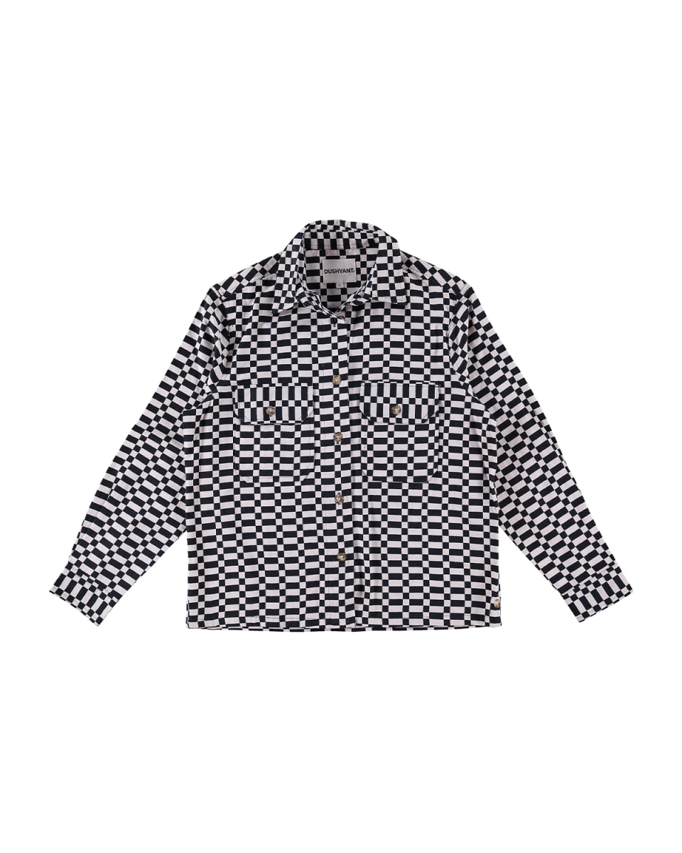 Hand Printed 'The Sophia' Over-Shirt - Checkers Twill