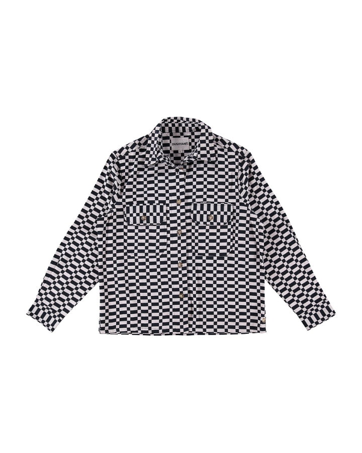 Hand Printed 'The Sophia' Over-Shirt - Checkers Twill