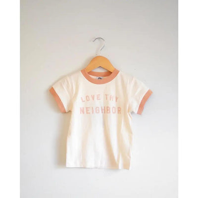 Love Thy Neighbor Kid’s Ringer T-Shirt - Natural
