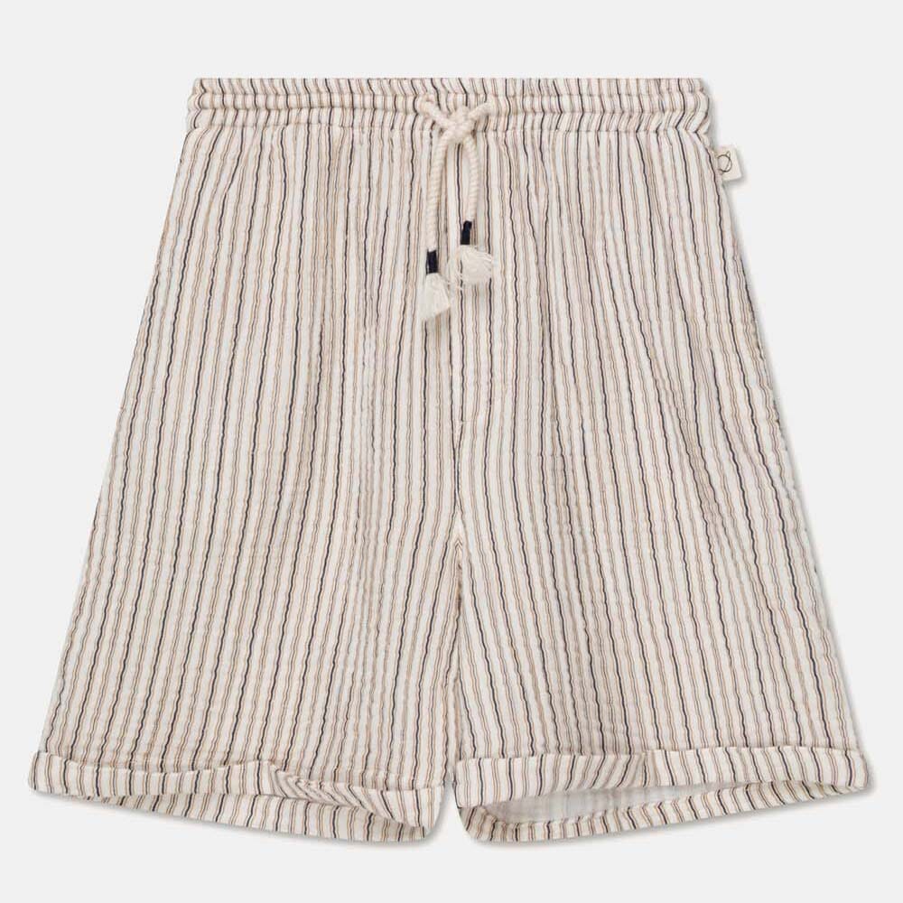 Gauze Stripe Bermuda Shorts - Ivory Shorts My Little Cozmo 