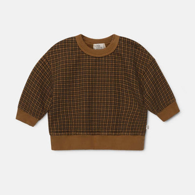 Organic Gingham Baby Sweatshirt - Oil