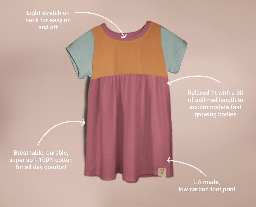 Organic Cotton Color Block Dress - Ellie
