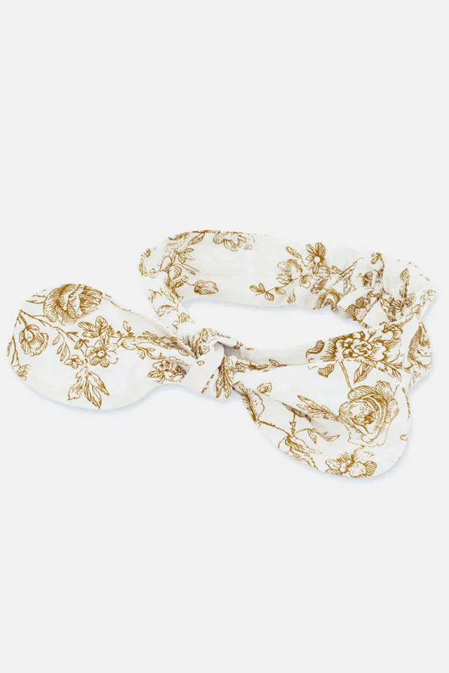 Cotton Floral Baby Hairband - Ivory/Oil