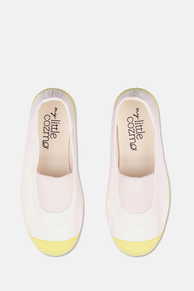 Slip-on vegan sneakers - Pink yellow