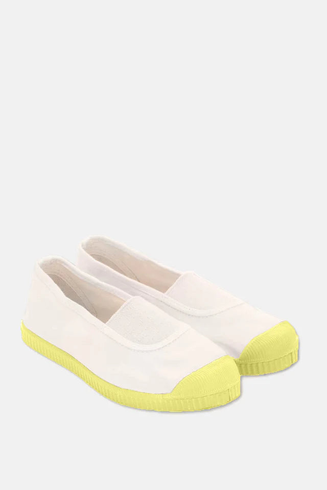 Slip-on vegan sneakers - Pink yellow