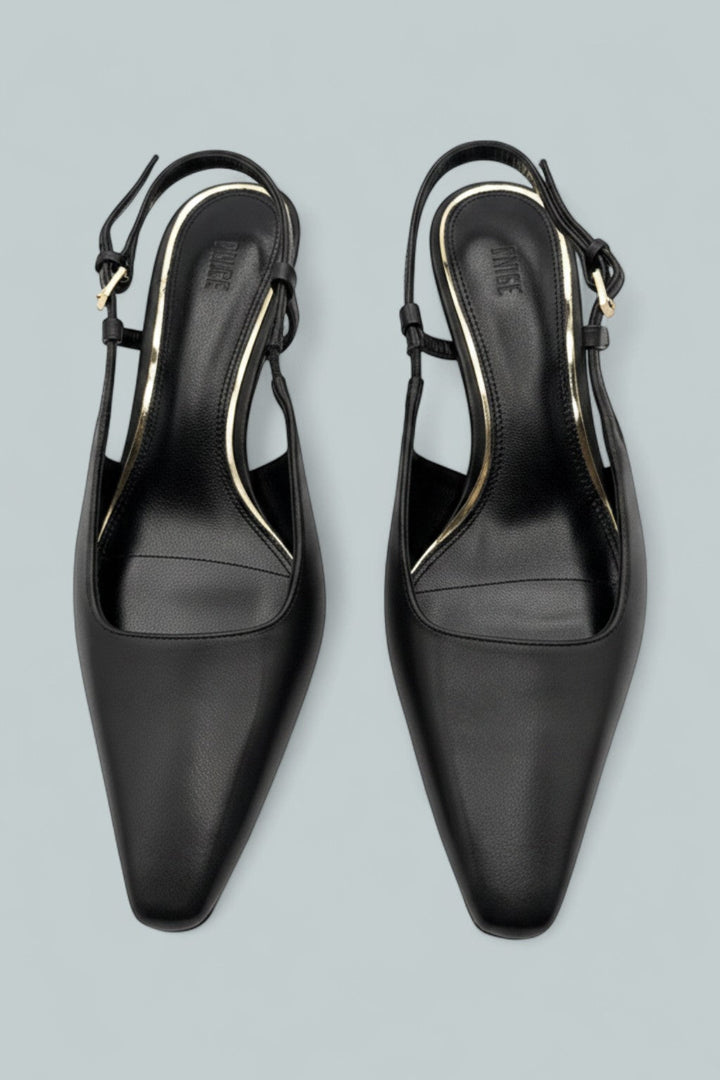 Women's Winnie Leather Slingback Pumps - Black