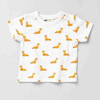 Short Sleeve Slub Jersey Printed Tee - Fox Tails