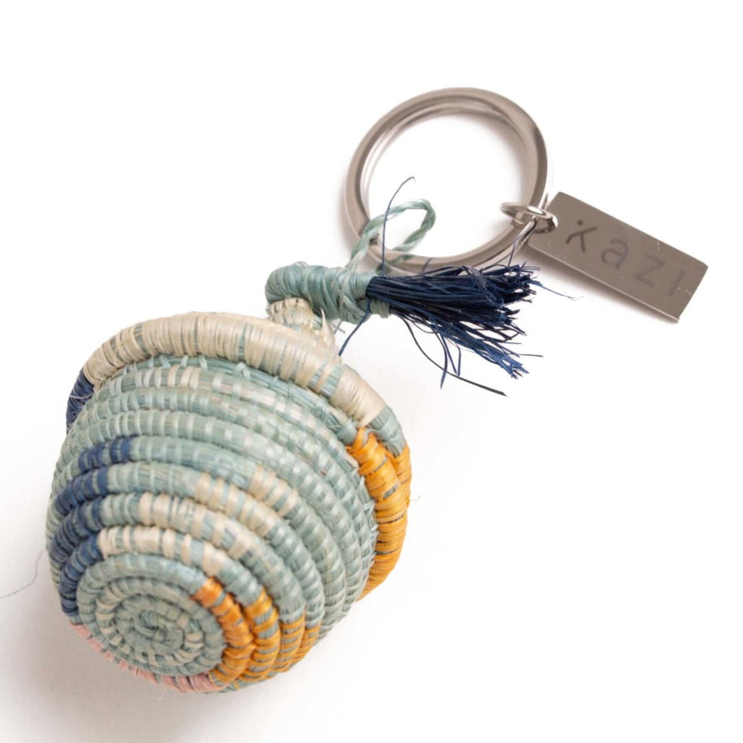 Woven Keychain - Blue Tassel