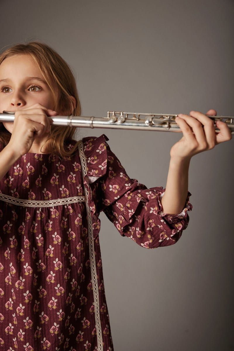 Bloom Textured Dress Burgundy