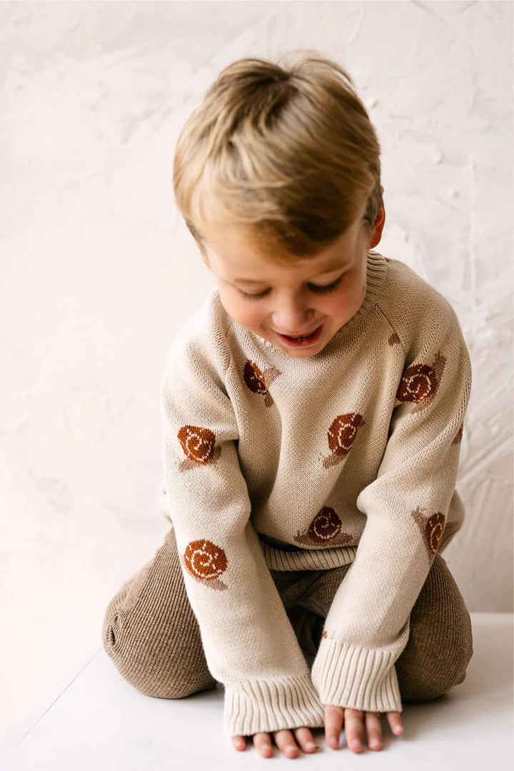 Organic Snail Knit Sweater - Oatmeal