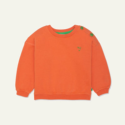 Recycled Cotton Coral Kid Sweatshirt - Coral