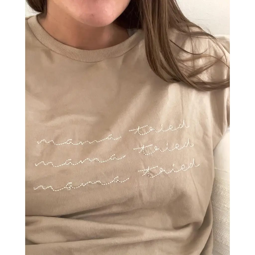 Mama Tried Crewneck Chainstitch Embroidered Sweatshirt for Adults