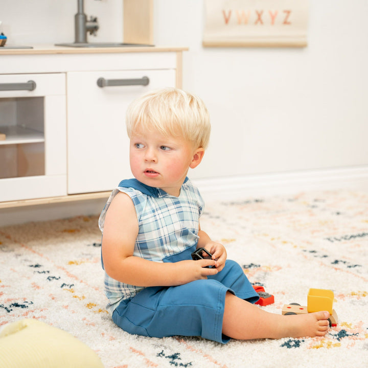 Tank Hoodie - Plaid Blue