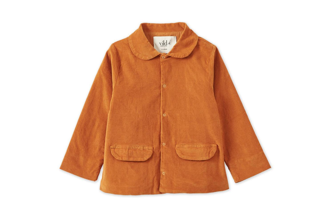 Baby Organic Cotton Velvet Jacket - Raw Sienna