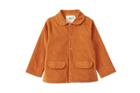 Baby Organic Cotton Velvet Jacket - Raw Sienna