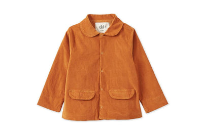 Baby Organic Cotton Velvet Jacket - Raw Sienna