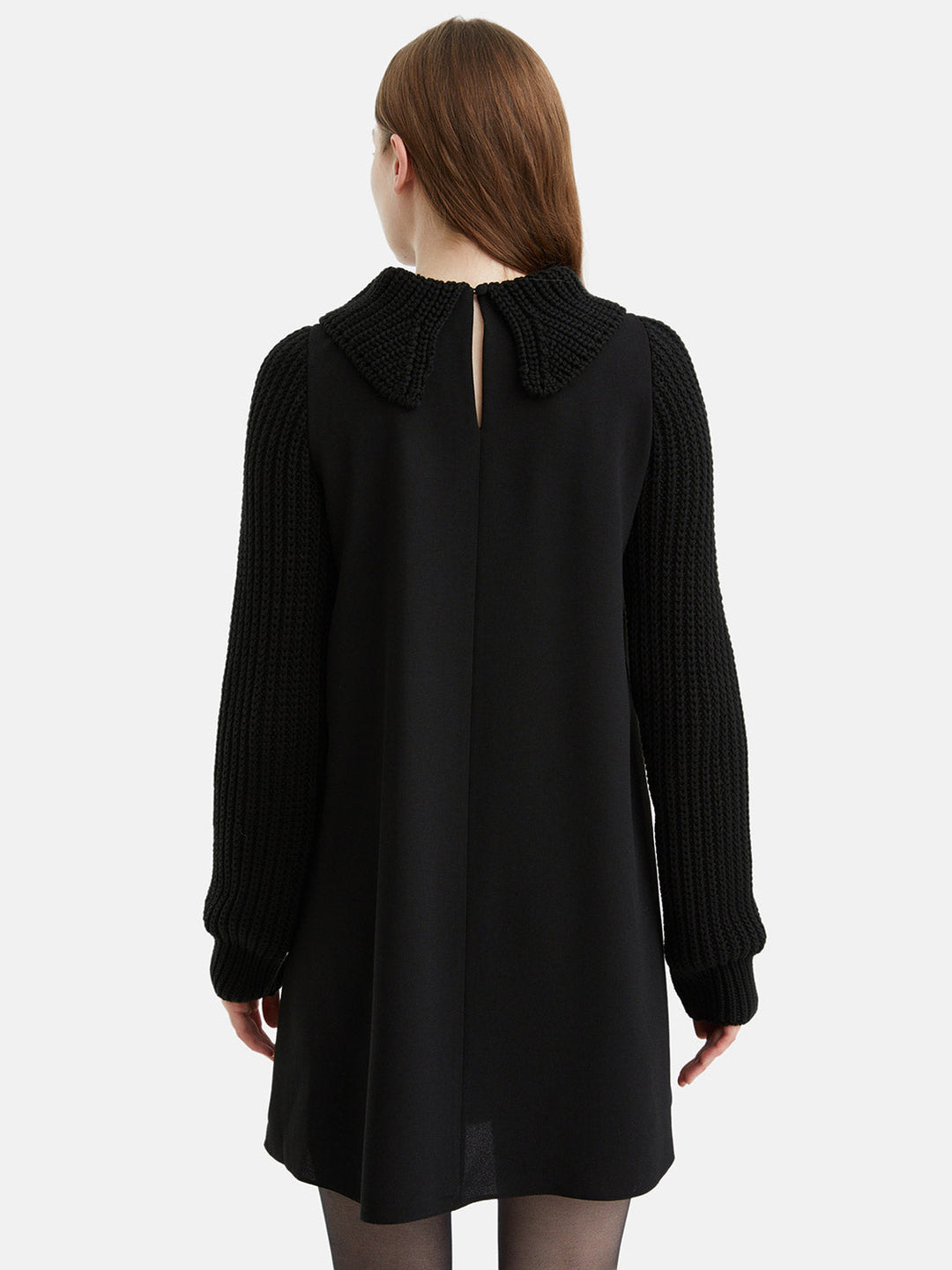 Knit Details Dress - Black