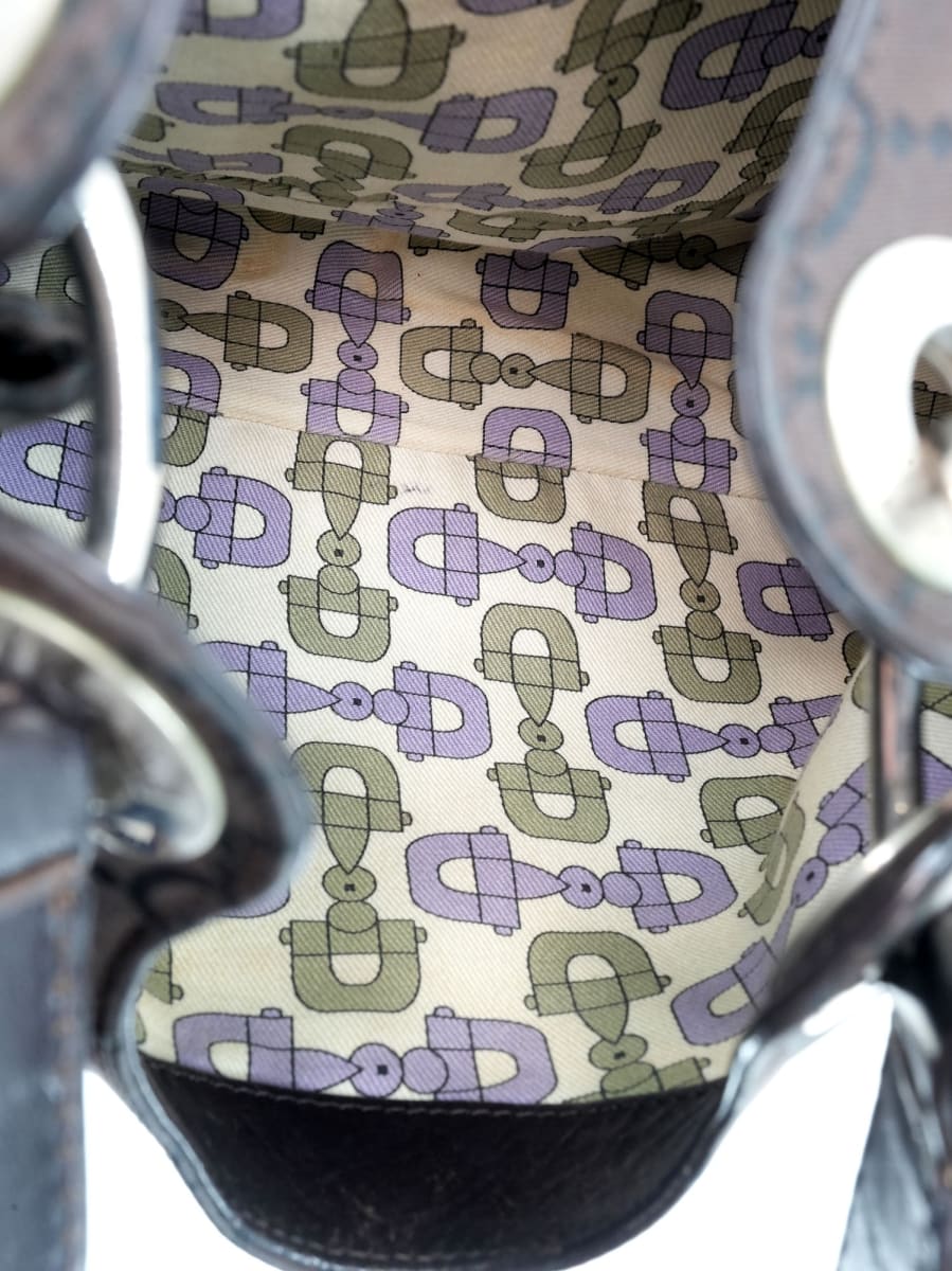 Pre-Owned Gucci GG Nylon Hobo Shoulder Bag - Brown