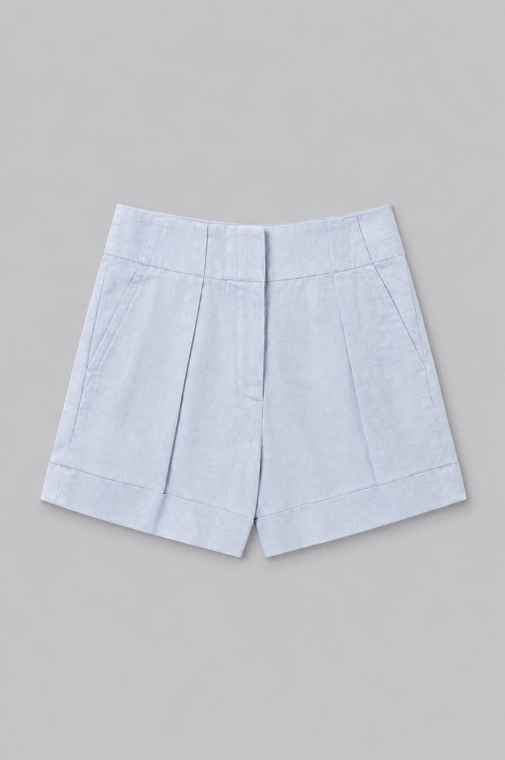 Pleated Shorts - Blue