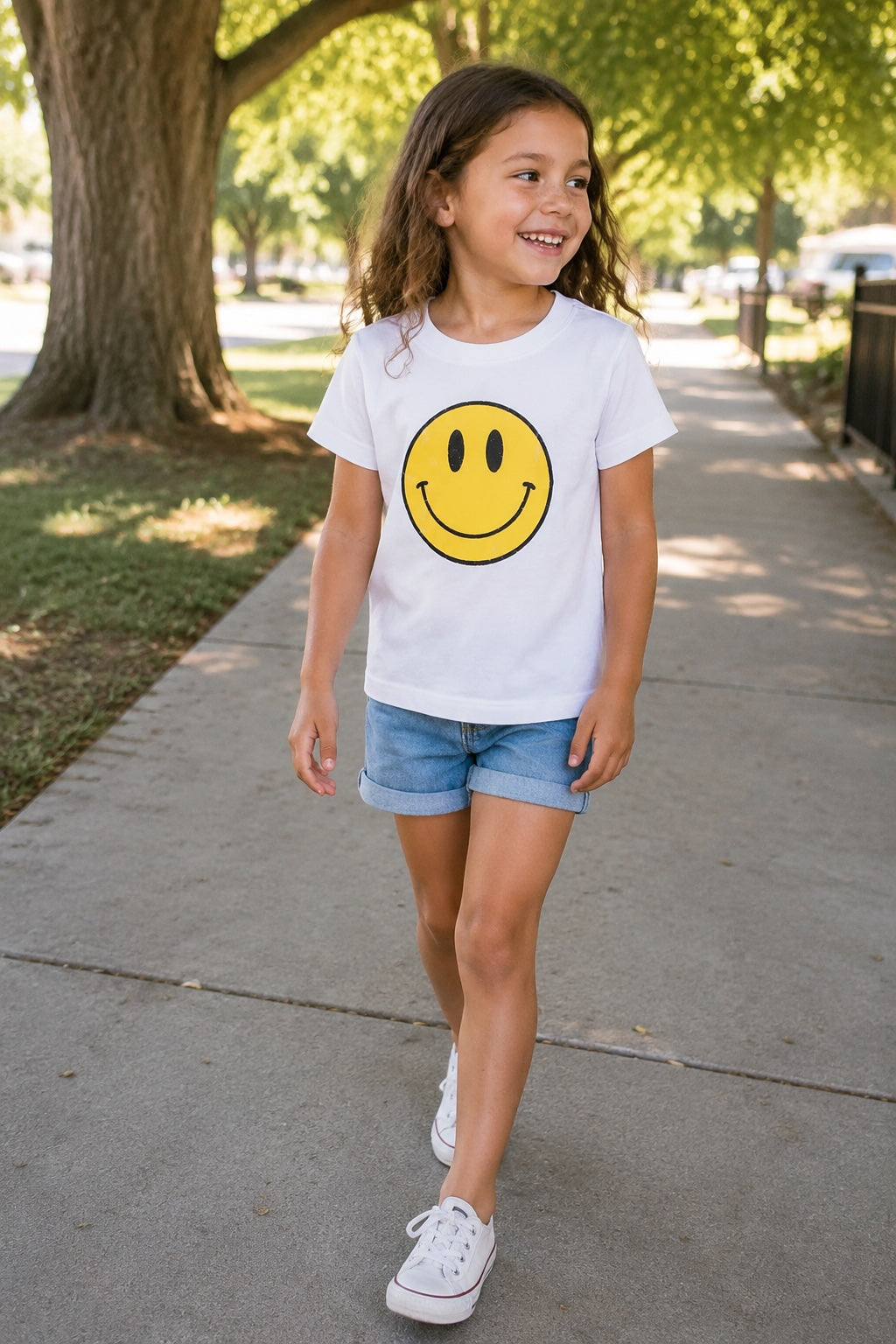 Happy Face Original Tee Little Kids - White
