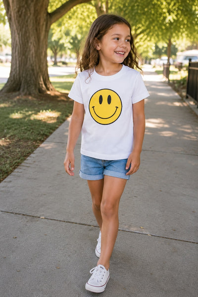 Happy Face Original Tee Little Kids - White