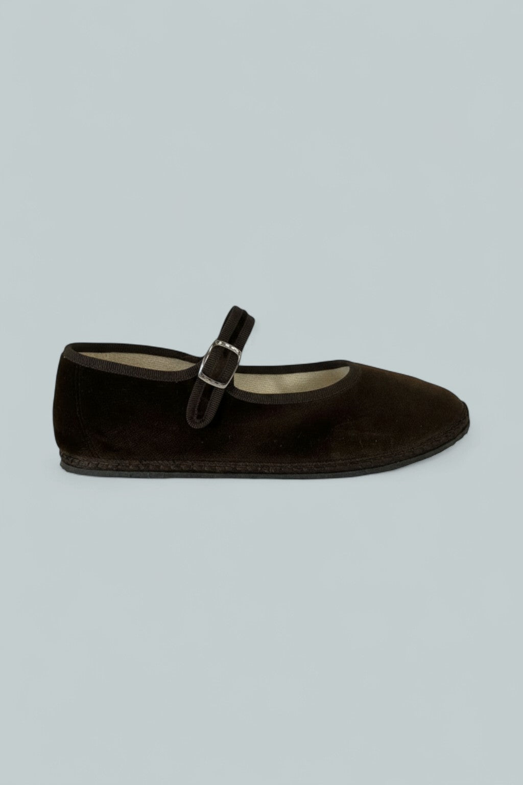 Women's Mary Jane Velvet Flats - Brown