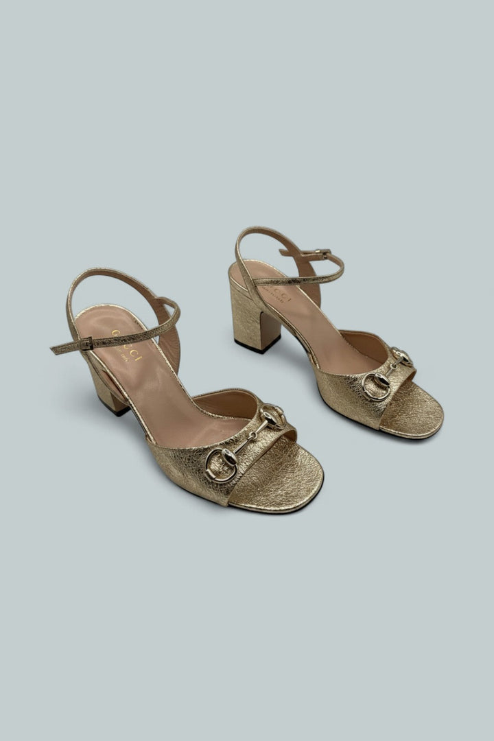 Metallic Galassia Lady Horsebit Sandals - Sun