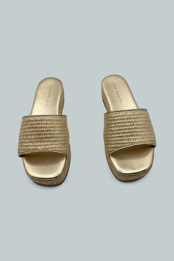 Women's Bay Raffia Flatform Sandals - Gold