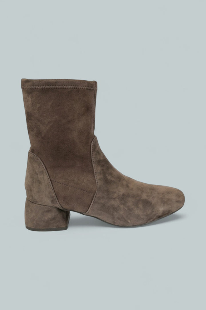 Women's Emily Zip Mid Heel Boots - Shitake Suede