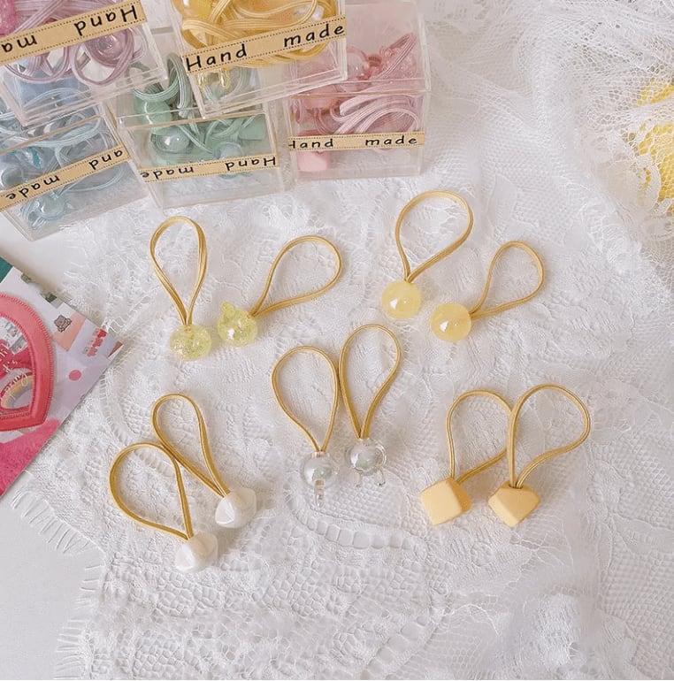 Hair Elastic 10Pc Box Set - Yellow