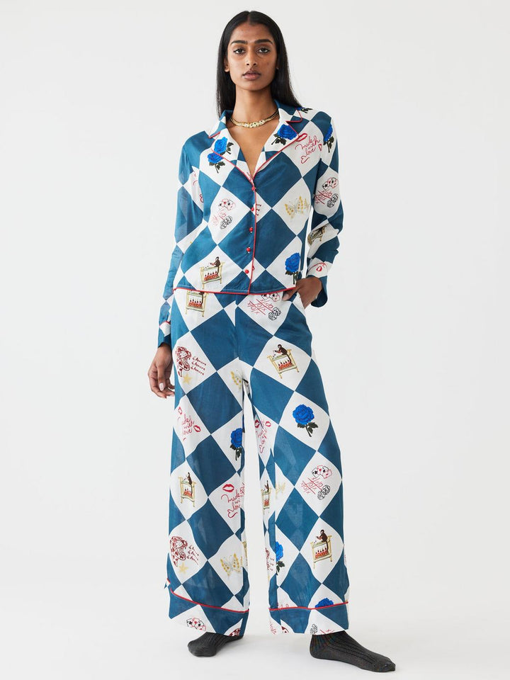 PJ Party Set - Navy Love & Party Check