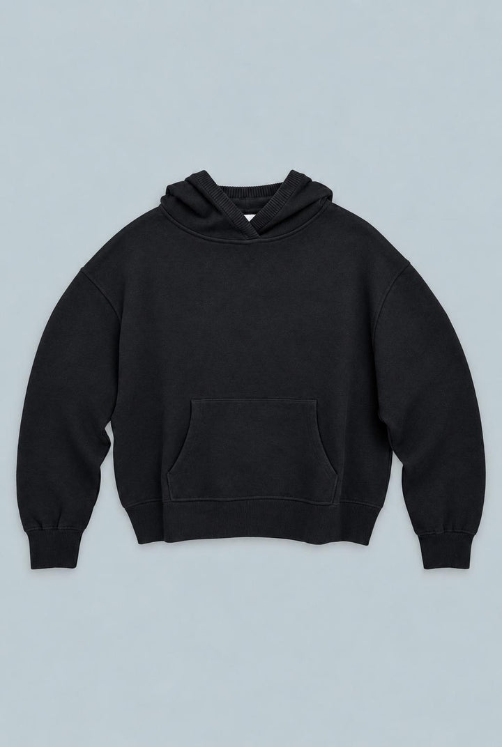 Cashmere Blend Hoodie - Black