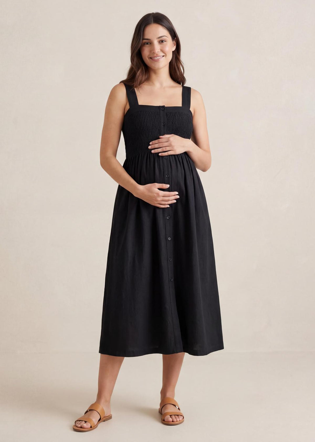 Juliette Strap Nursing Dress - Ebony