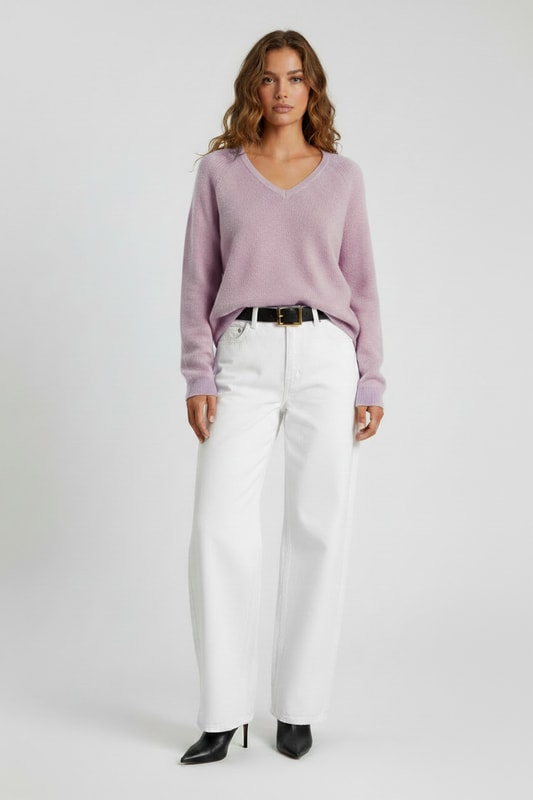 Shaker Knit V - Heather