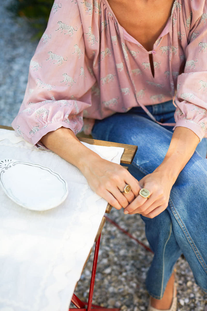 Lucy Blouse - Rose Tan Cheetah Organic
