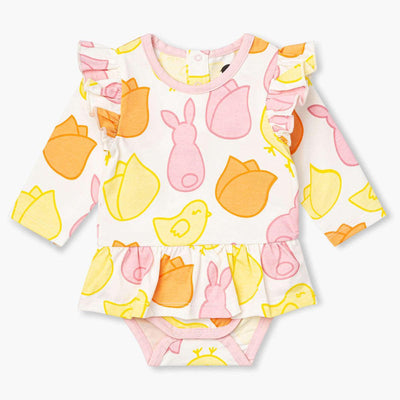 Long Sleeve All Dressed Up Ruffle Bodysuit - Spring Squad
